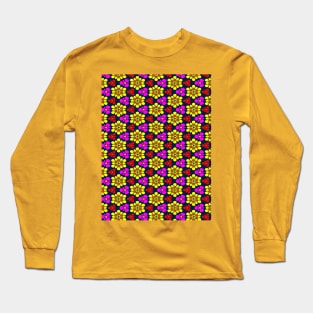 Yellow and Pink Flower Pattern Long Sleeve T-Shirt